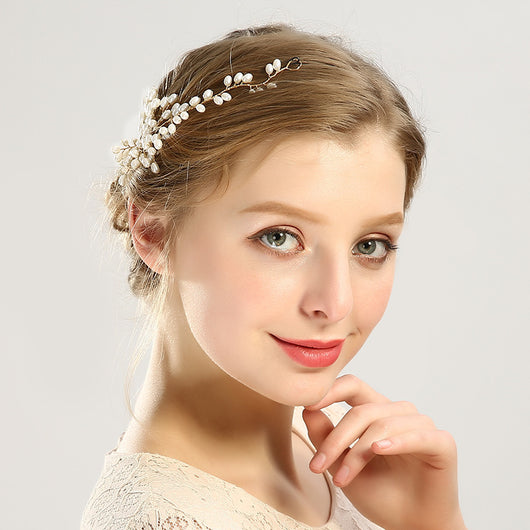 Peine de Cabello Artesanal con Alambre de Cobre y Perlas para Fotografía - Image 4