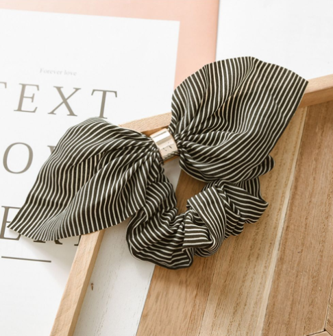 Anillo para Cabello de Chifón con Hebilla Metálica y Rayas - Image 11