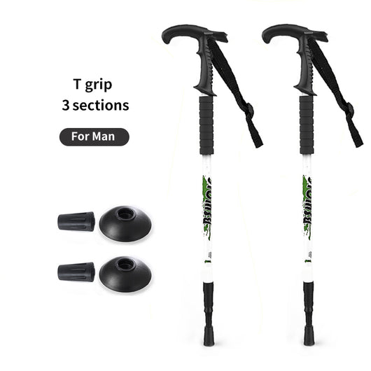 Bastones de Trekking Ultraligeros Plegables de Aluminio con Mango Recto - Image 5