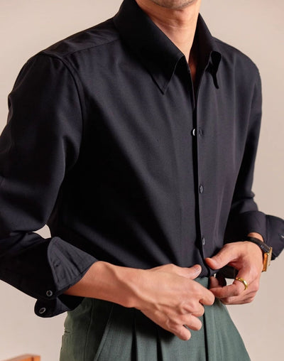 Camisa Casual de Manga Larga para Hombre con Acabado Pulido y Botones Ocultos - Image 11