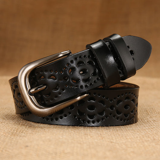 Cinturón de cuero hueco para mujer - Image 12