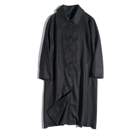 Abrigo Trench Coat de Algodón y Lino con Solapas Holgadas para Mujer - Image 6