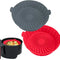 Small Air Fryer Silicone Liners for Cosori/Instant Pot/Chefman/Ninja/Dash/Bella/Gowise/Cosmo Air Fryer 2QT 2.1QT 2.3QT 2.5QT, 2 Pack Reusable Silicone Basket Pot Baking Tray Airfryer Accessories