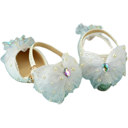 Zapatos de Cuero Elegantes con Cristales para Niñas - Tacón Alto Verano - Image 3