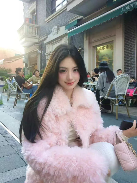 Abrigo Coreano para Mujer con Cuello Solapa y Forro Peludo Abrigador - Image 7