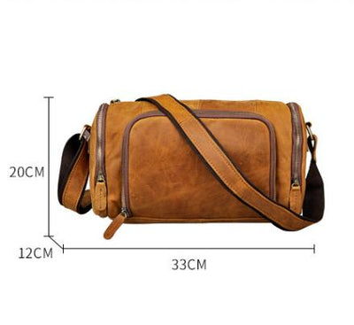 Bolsa Mensajero de Cuero Retro Estilo Almohada - Bandolera de Cuero Genuino - Image 9