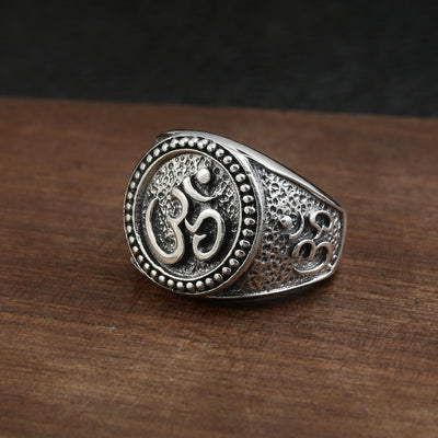 Anillo de Plata Esterlina S925 Vintage con Sánscrito Antiguo - Image 3