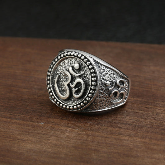 Anillo de Plata Esterlina S925 Vintage con Sánscrito Antiguo - Image 3