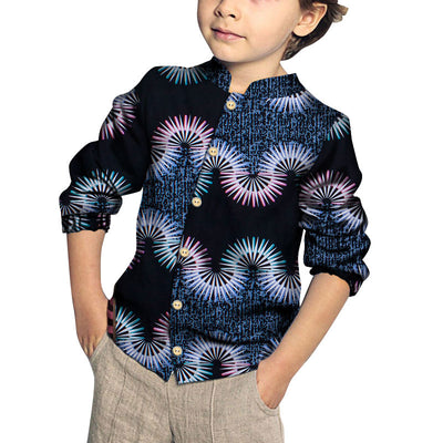 Camisa de Algodón para Niño con Estampado y Patchwork Moderno - Image 12