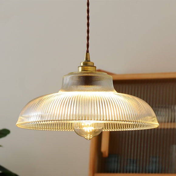 Luminária Pendente Vintage Japonesa Estilo Nórdico - Latão e Vidro