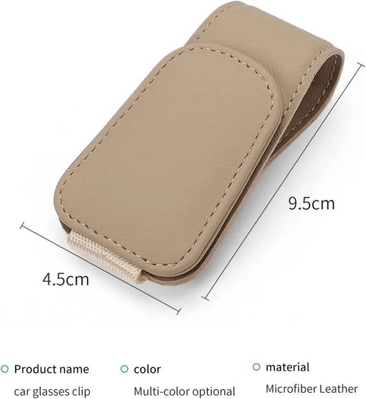Soporte magnético de cuero para gafas de sol: clip para visera de coche - Tekeno