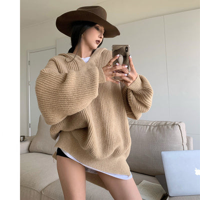 Suéter Hoodie Tejido Holgado para Mujer - Comodidad Casual - Image 8