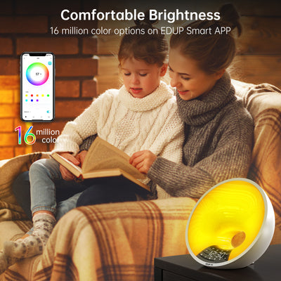 Reloj Despertador Inteligente WiFi con Luz de Simulación de Amanecer - Image 3
