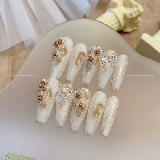 Parches de Uñas Camellia Premium Artesanales para Novia - Image 9