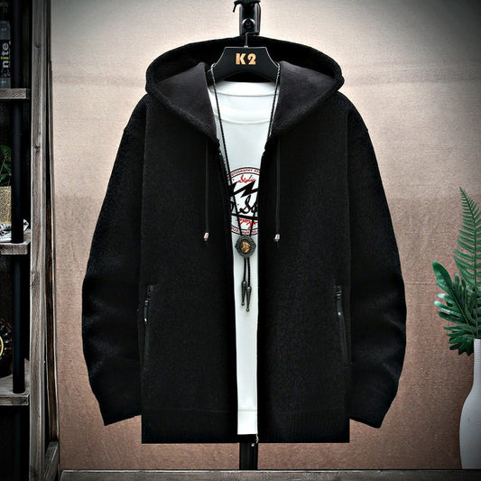 Cardigan Hoodie Acolchado de Terciopelo para Hombre - Image 2
