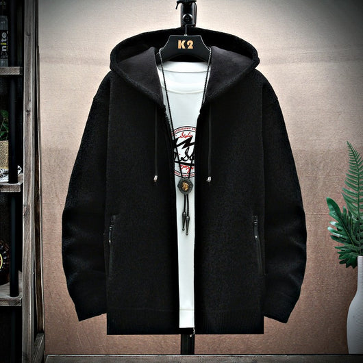 Cardigan Hoodie Acolchado de Terciopelo para Hombre - Image 2