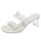 Sandalias de Tacón Cristal Estilo Coreano con Detalles Brillantes