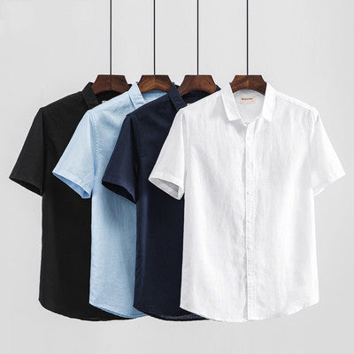 Camisa Casual de Lino con Cuello Cuadrado - Manga Corta Verano