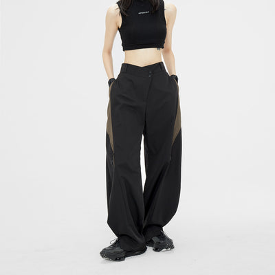Pantalón Ancho Mujer con Cintura Ajustada y Textura Oblicua - Image 8