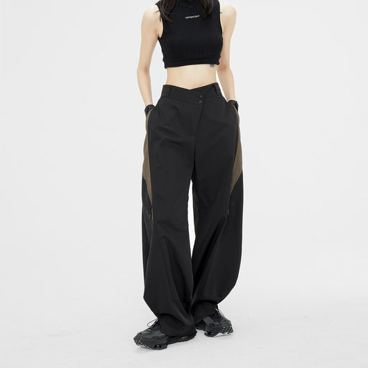 Pantalón Ancho Mujer con Cintura Ajustada y Textura Oblicua - Image 8
