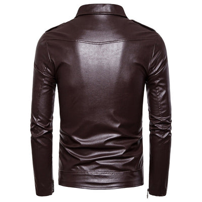 Chaqueta de Cuero Ajustada Estilo Motociclista Clásico Británico - Image 6