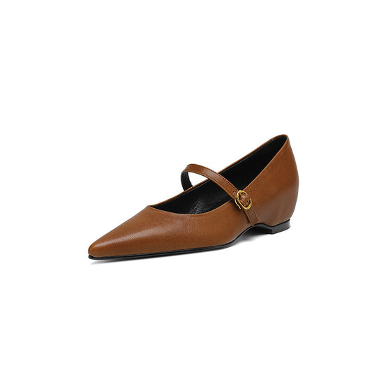 Pumps Retro Francés Punta Fina de Piel de Oveja para Mujer - Image 4