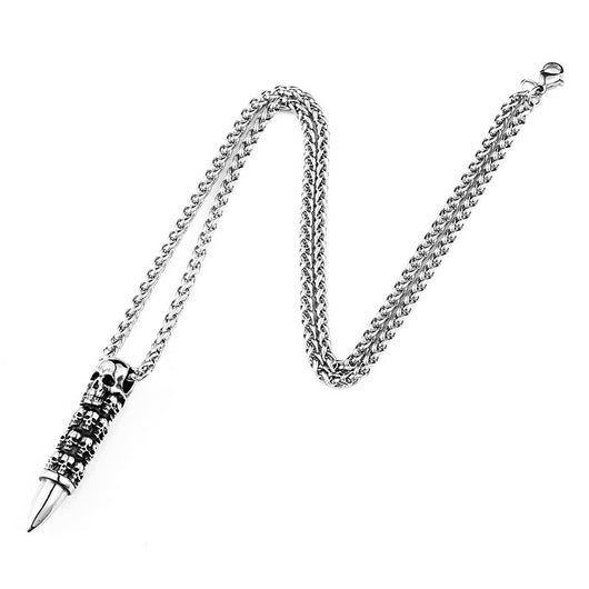 Collar Cráneo Bala Acero Inoxidable 316L Estilo Punk Unisex - Image 4