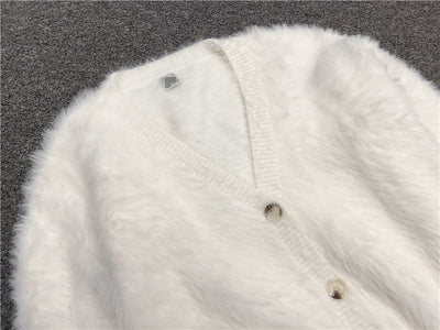 Cardigan Tejido para Mujer Escote V Botones Simples - Image 22