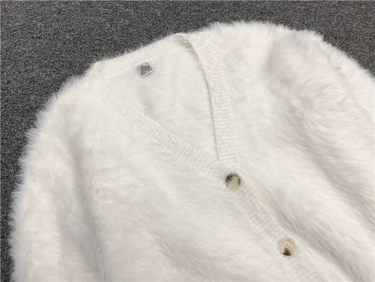 Cardigan Tejido para Mujer Escote V Botones Simples - Image 22