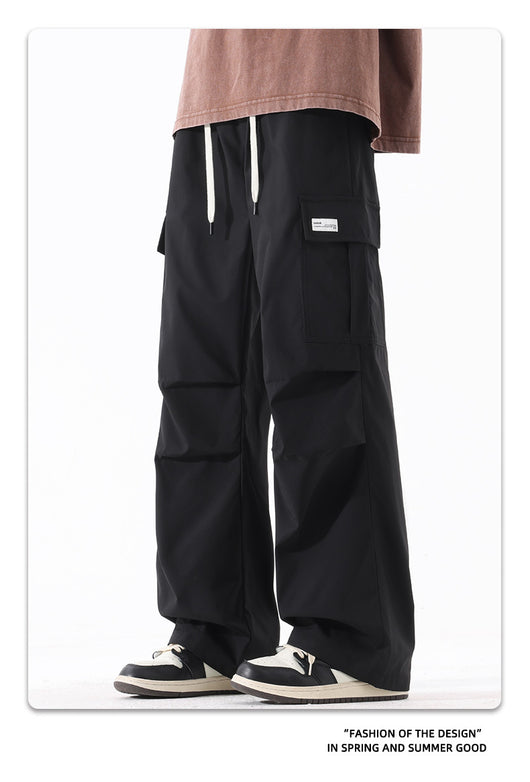 Pantalones Cargo Plisados Retro Americana - Estilo High Street para Parejas - Image 17
