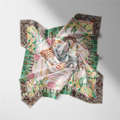 Pañuelo de Seda Estampado Cuadrado para Mujer - Image 13