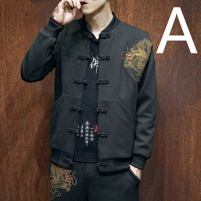 Traje Hanfu Retro para Hombre - Abrigo de Estilo Clásico - Image 5