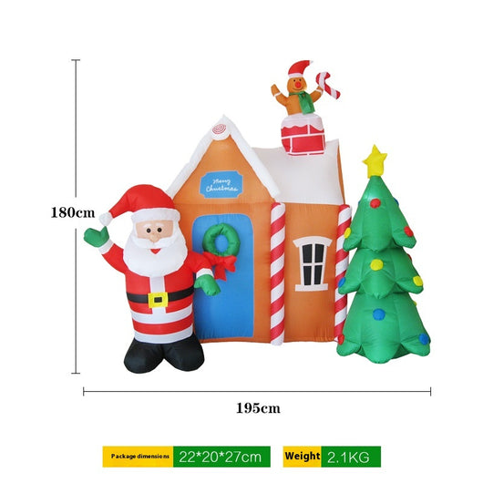 Papá Noel Inflable Luminoso con Árbol de Navidad - Decoración Navideña Gigante - Image 4