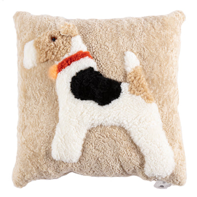 Almohada Decorativa Perro Cartoon en Cuero y Lana - Image 7