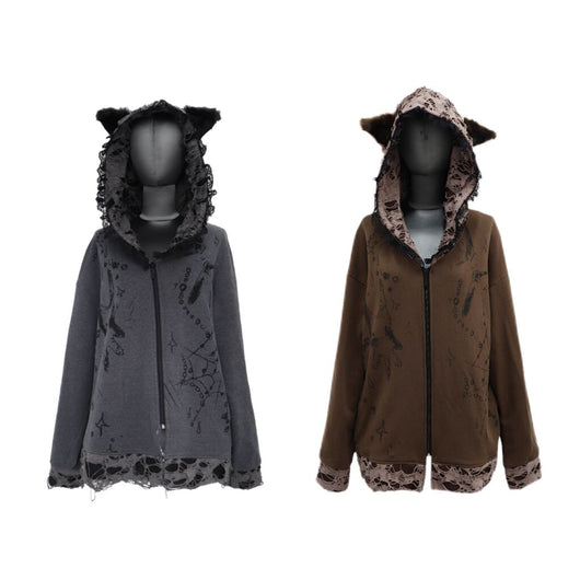 Sudadera con Capucha Desgarrada Dark Subculture - Image 4