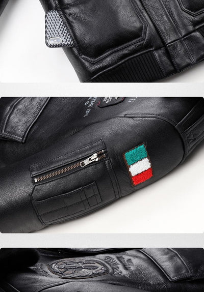 Chaqueta de Cuero Estilo Aviador para Hombre - Image 10