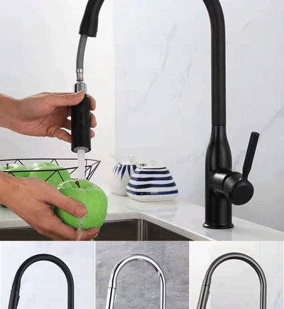 Grifo de Cocina Gris Grafito con Caño Extraíble y Doble Salida de Agua - Image 23