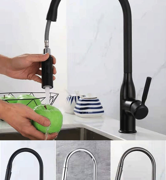 Grifo de Cocina Gris Grafito con Caño Extraíble y Doble Salida de Agua - Image 23