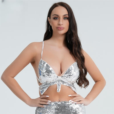 Top Sostén con Lentejuelas y Diseño de Mariposa - Image 8