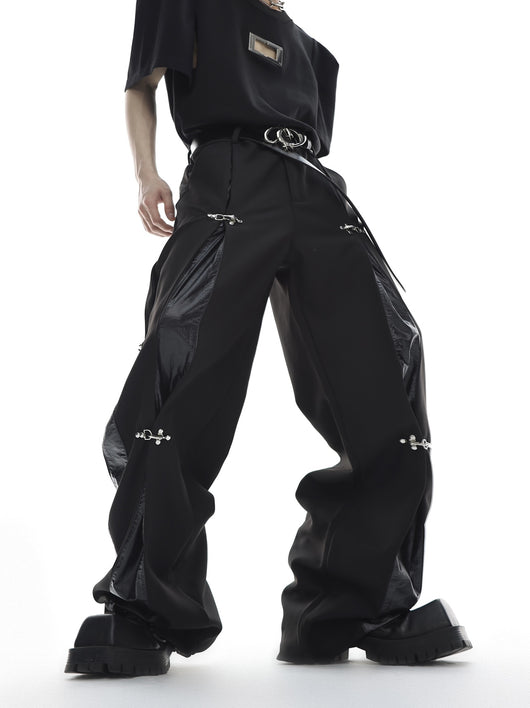 Pantalones Casuales para Hombre con Botones Metálicos y Diseño Patchwork - Image 13