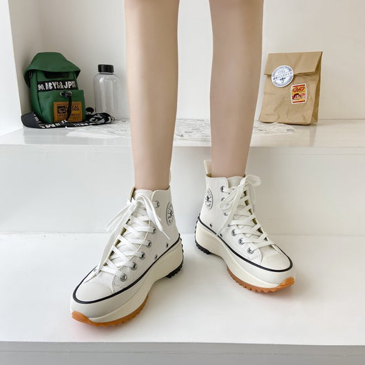 Zapatillas Altas de Lona para Mujer Estilo Coreano con Plataforma - Image 6
