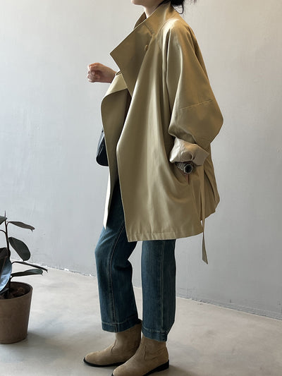 Chamarra Retro Suelta de Cintura para Mujer con Cuello Mao - Image 20