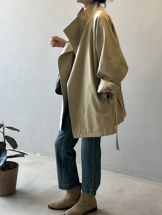 Chamarra Retro Suelta de Cintura para Mujer con Cuello Mao - Image 20