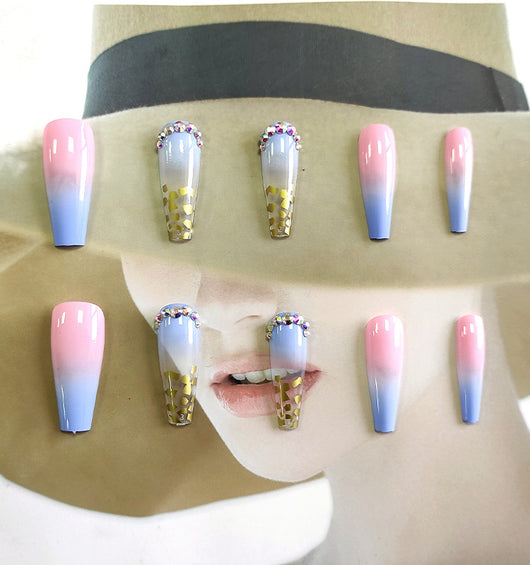 Stickers de Uñas con Diamantes Incrustados y Lámina Dorada - Image 9