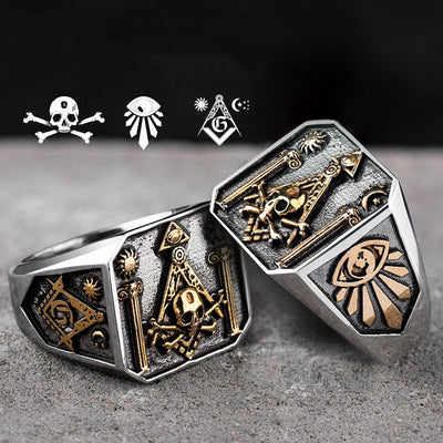 Anillo y Pulsera de Acero Titanio Estilo Punk Calavera Europeo Americano - Image 4