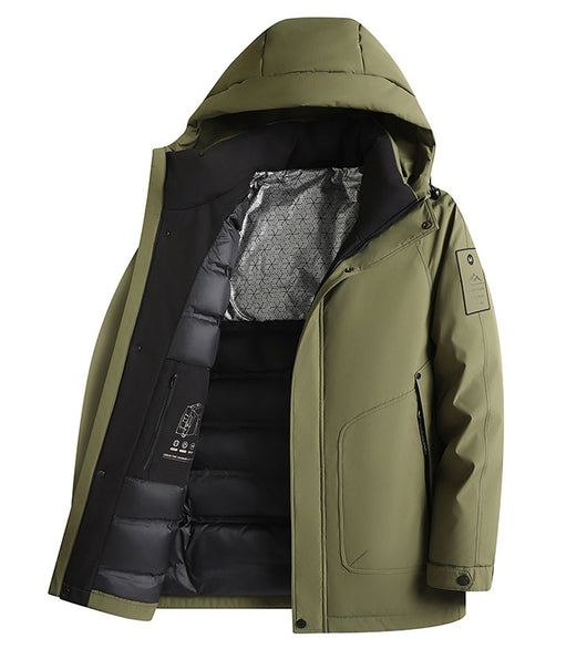 Chaqueta Impermeable con Capucha de Plumón de Pato Blanco - Image 21
