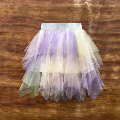 Falda Tul Arcoíris Irregular para Niña con Efecto Volumen - Image 8