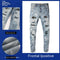 Jeans Retro Stretch con Parches de Diamante