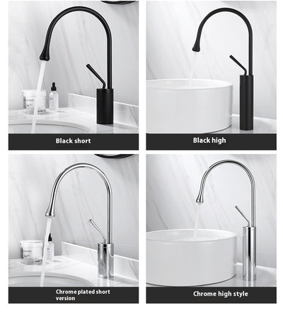Grifo de Lavabo Giratorio en Cobre Dorado con Diseño Gota de Agua - Image 36