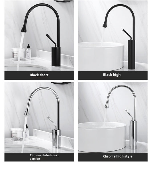 Grifo de Lavabo Giratorio en Cobre Dorado con Diseño Gota de Agua - Image 36